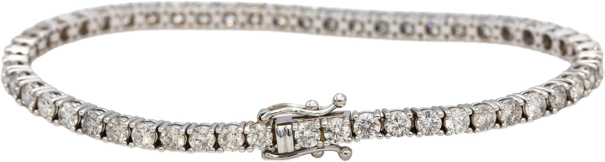 14k White Gold Round Diamond Tennis Bracelet 5.55CT