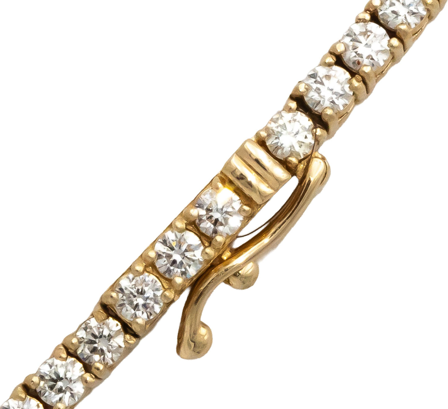 14k Yellow Gold VS Round Diamond Tennis Necklace 7.68CT
