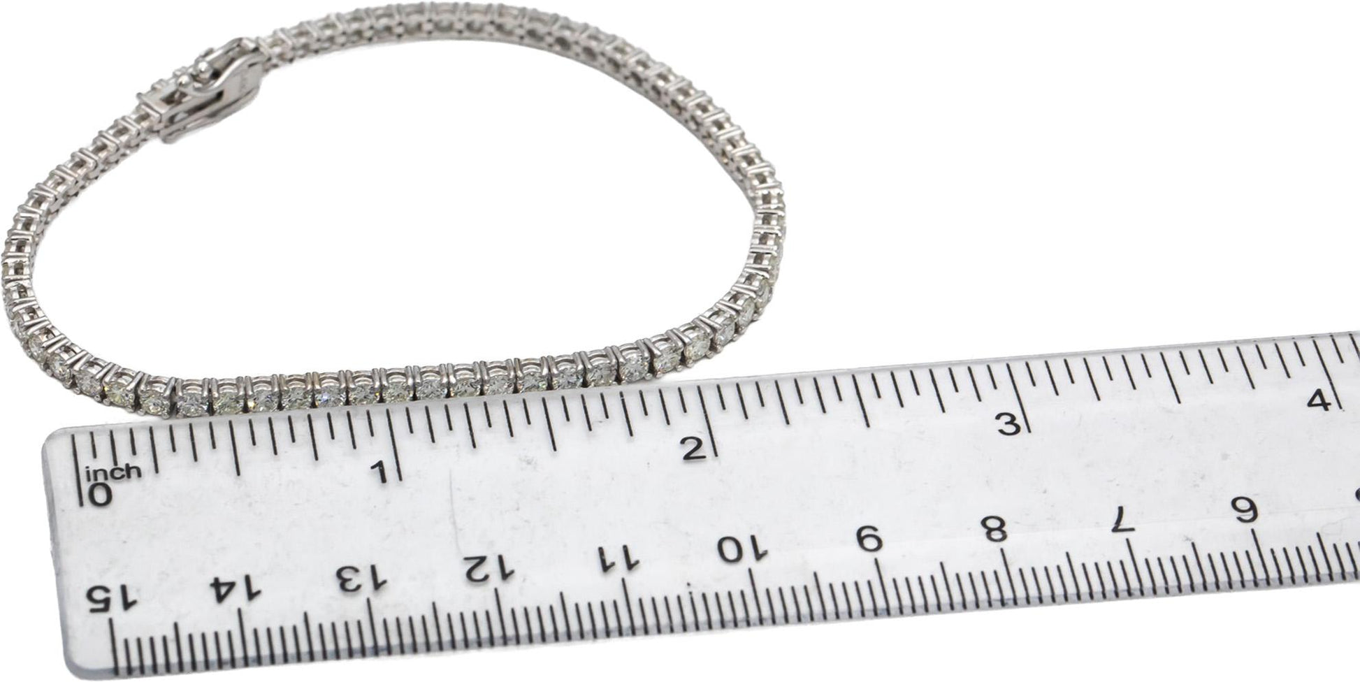 14k White Gold Round Diamond Tennis Bracelet 3.91CT