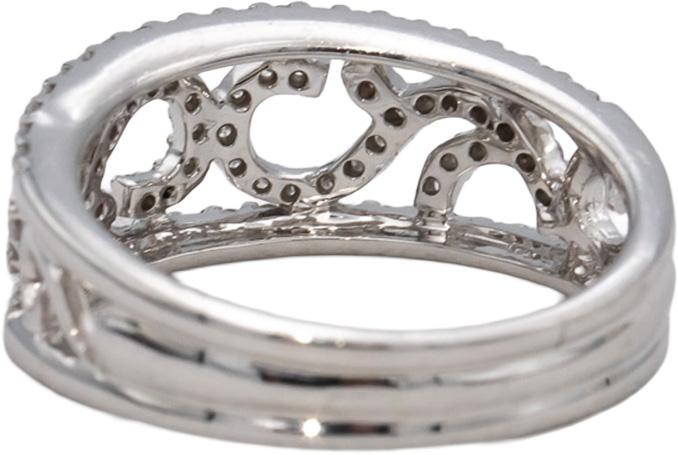 14k White Gold Round Diamond Wide Band Ring 0.35CT Size 7.5
