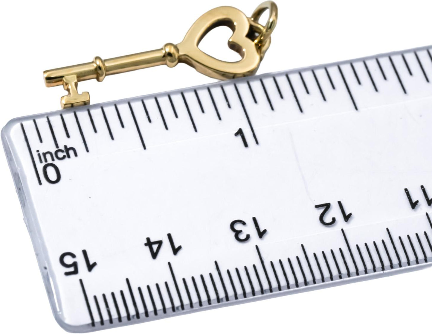 TIFFANY & CO. 18k Yellow Gold Heart Key Charm Pendant
