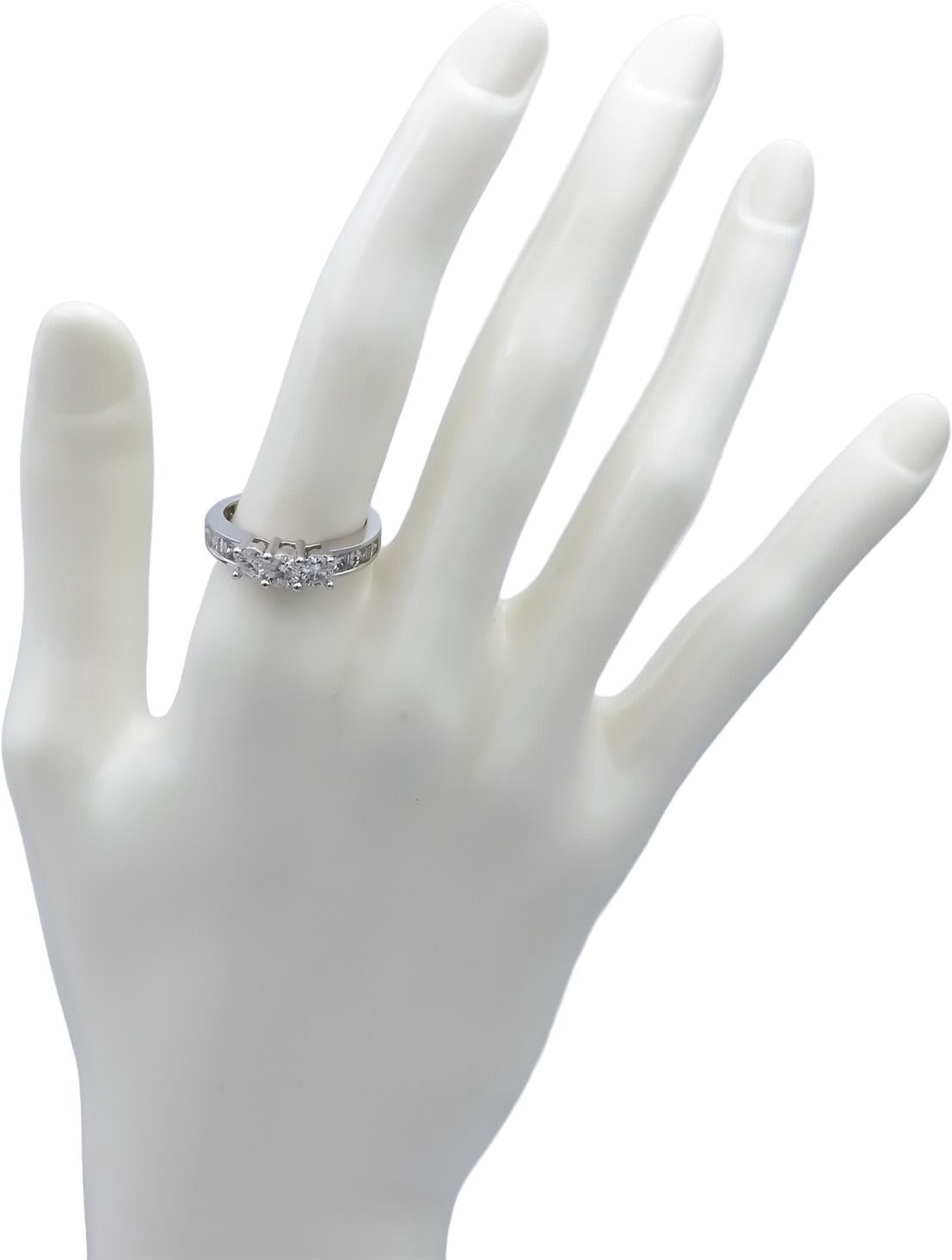 14k White Gold Round Princess Emerald Cut Diamond Engagement Ring 1.25CT Size 7