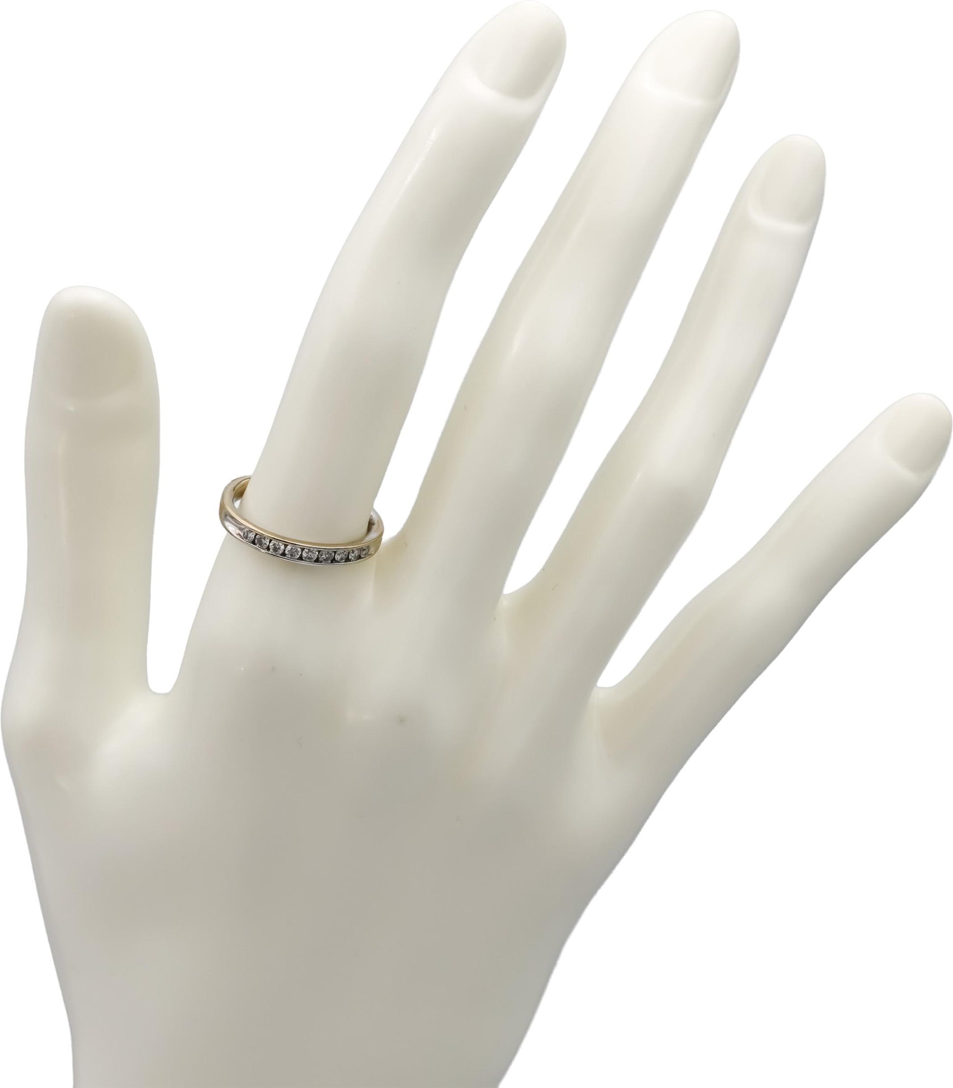 14k White Gold Round Channel Set Diamond Band Ring 0.20CT Size 6
