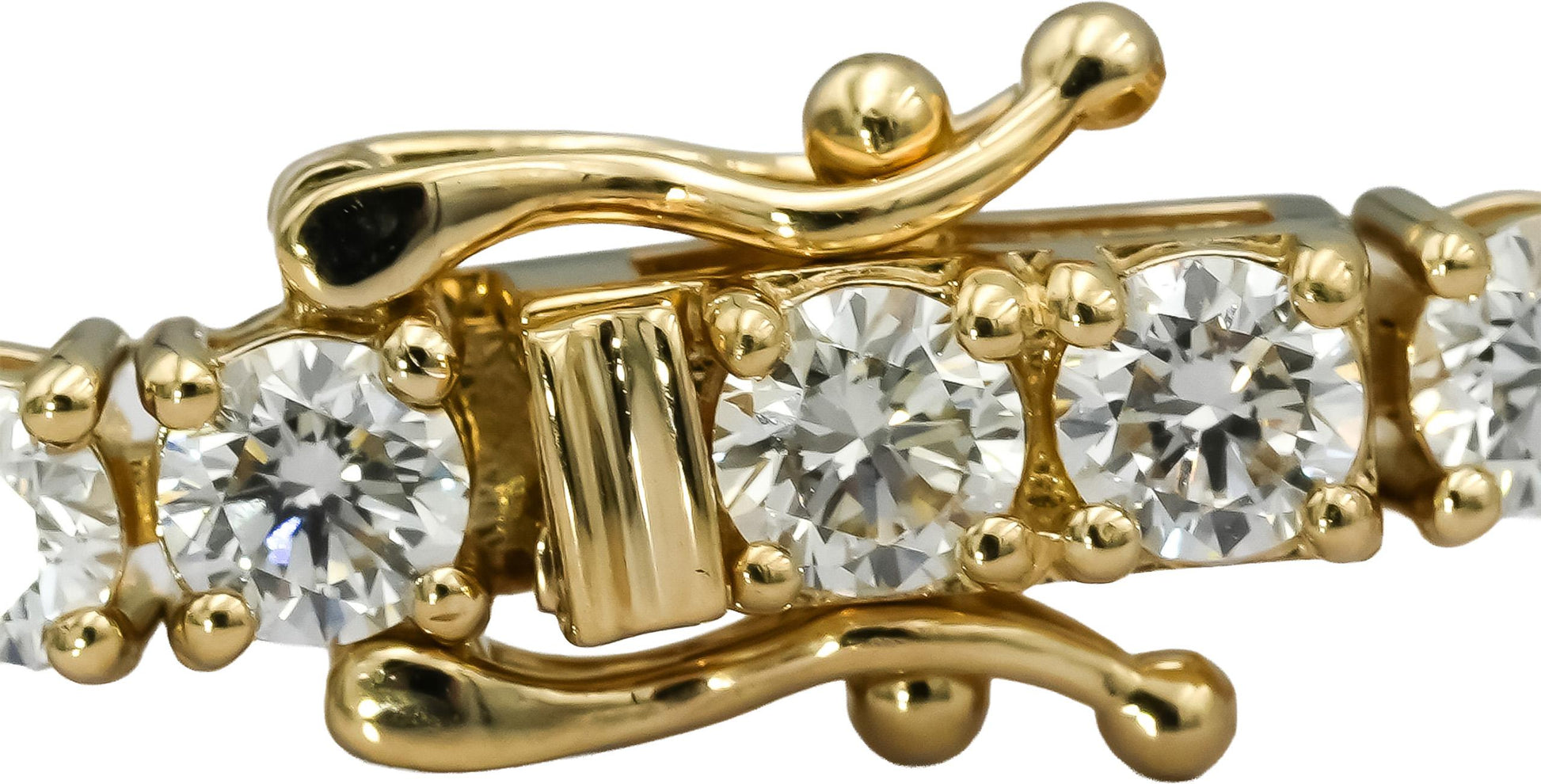 14k Yellow Gold VS Round Diamond Tennis Bracelet 8.39CT