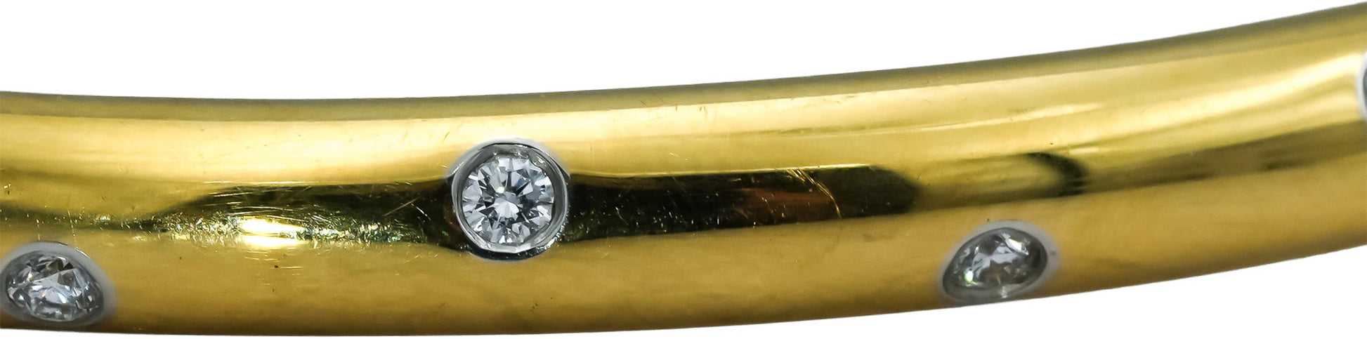 TIFFANY & CO. 18k Yellow Gold Platinum Etoile VS Diamond Bangle Bracelet 0.30CT