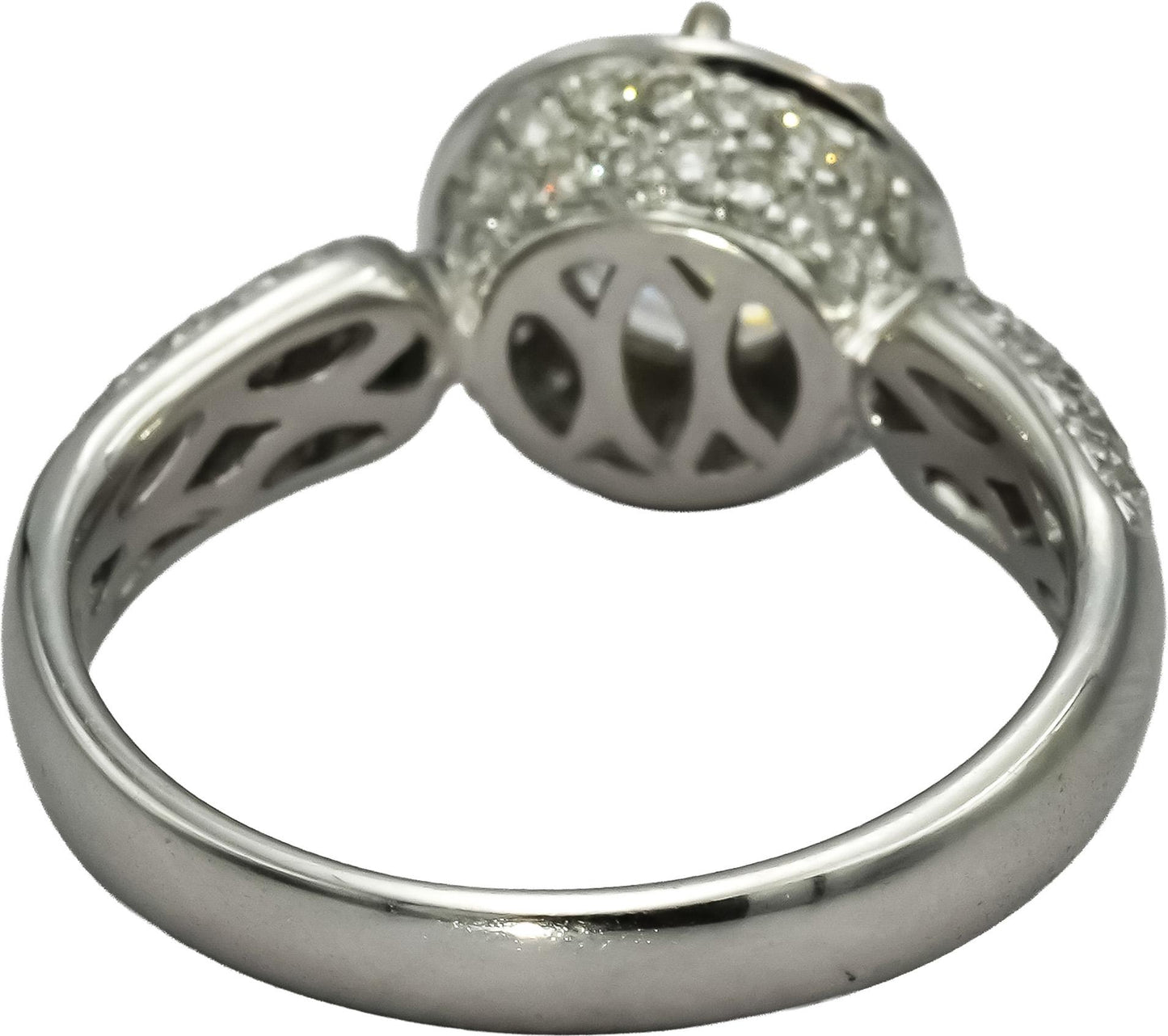 18k White Gold Round Diamond Engagement Ring 1.61CT w/ 0.90CT Center Size 6.75