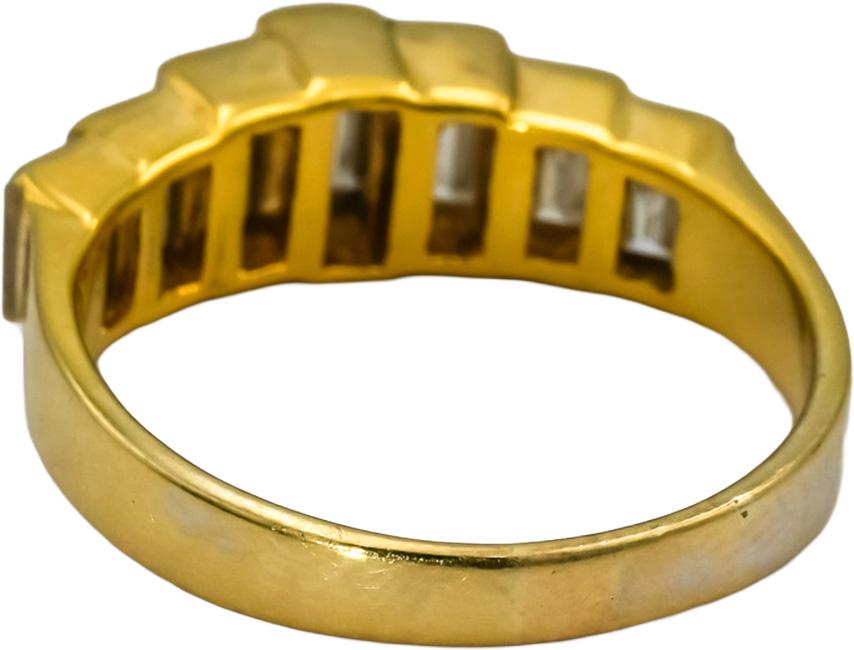 18k Yellow Gold VS Emerald Cut Diamond Band Ring 1.88CT Size 7.5
