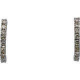 18k White Gold VS Round Diamond Curved Stud Earrings 0.50CT