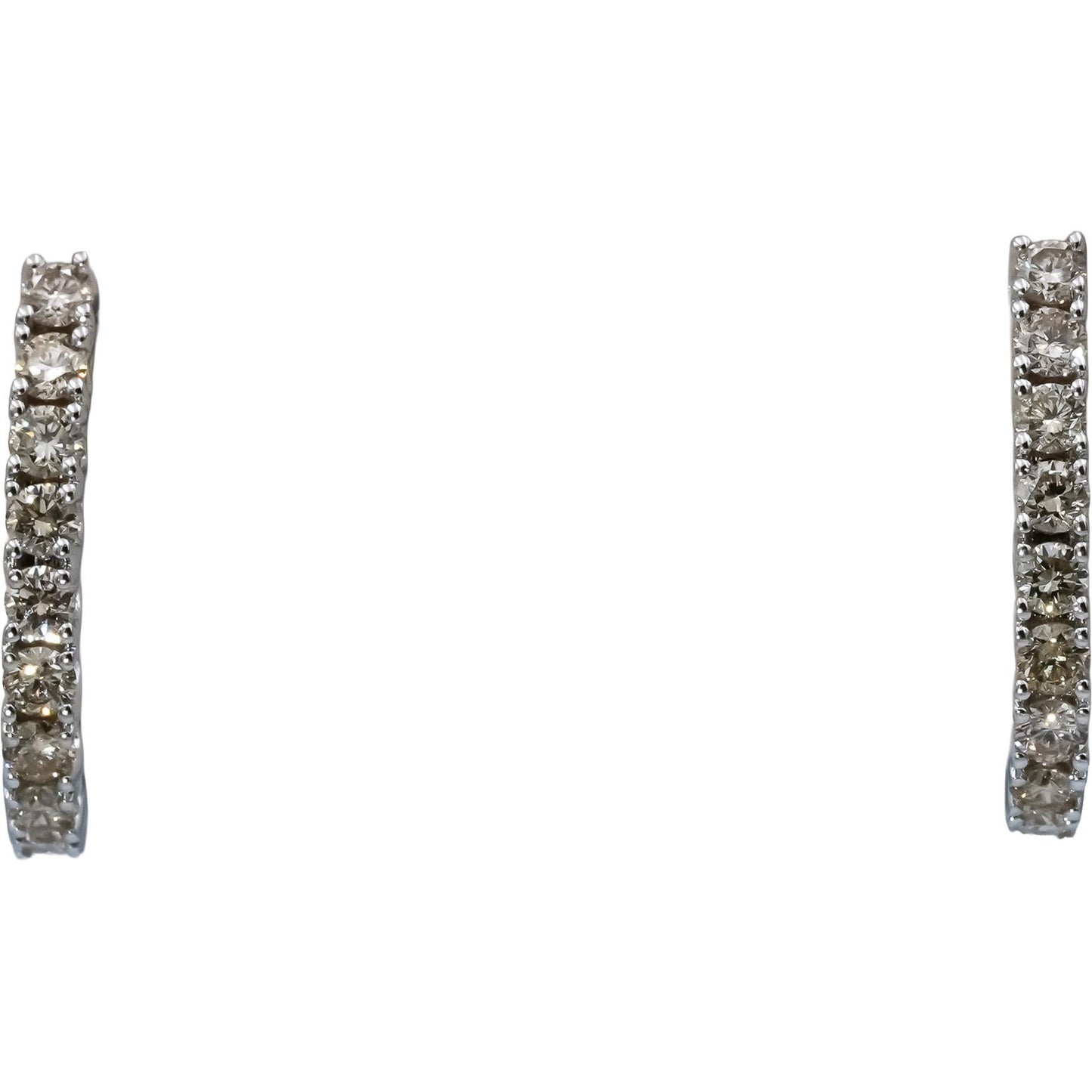 18k White Gold VS Round Diamond Curved Stud Earrings 0.50CT