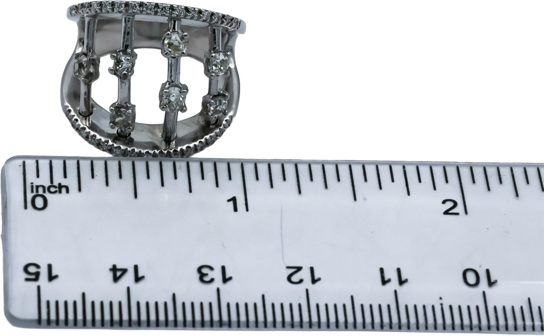 18k White Gold VS Old Mine and Modern Cut Diamond Ring 1.0CT Size 6.5