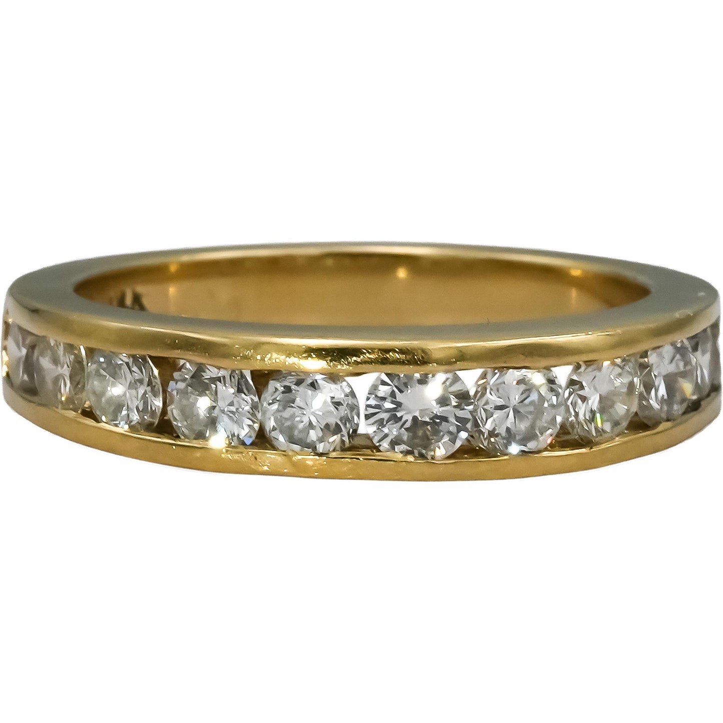 14k Yellow Gold Round Channel Set Diamond Band Ring 1.0CT Size 6.25