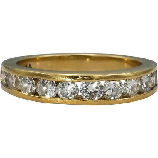 14k Yellow Gold Round Channel Set Diamond Band Ring 1.0CT Size 6.25