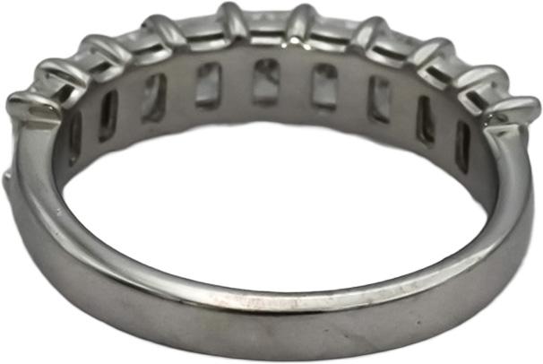 18k White Gold VS Radiant Cut Diamond Band Ring 1.50CT Size 4.75
