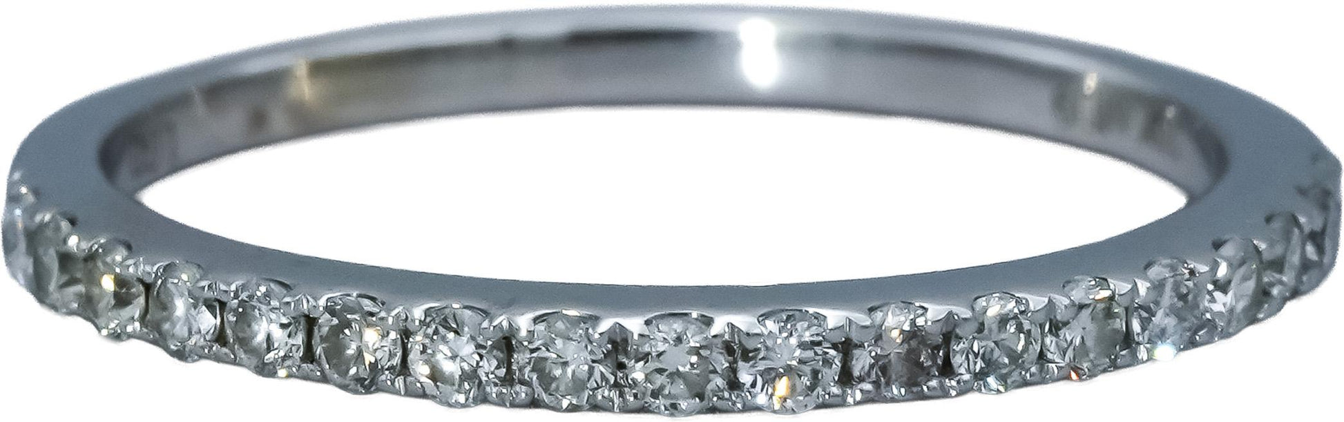 10k White Gold VS Round Lab-Grown Diamond Band Ring 0.35CT Size 7