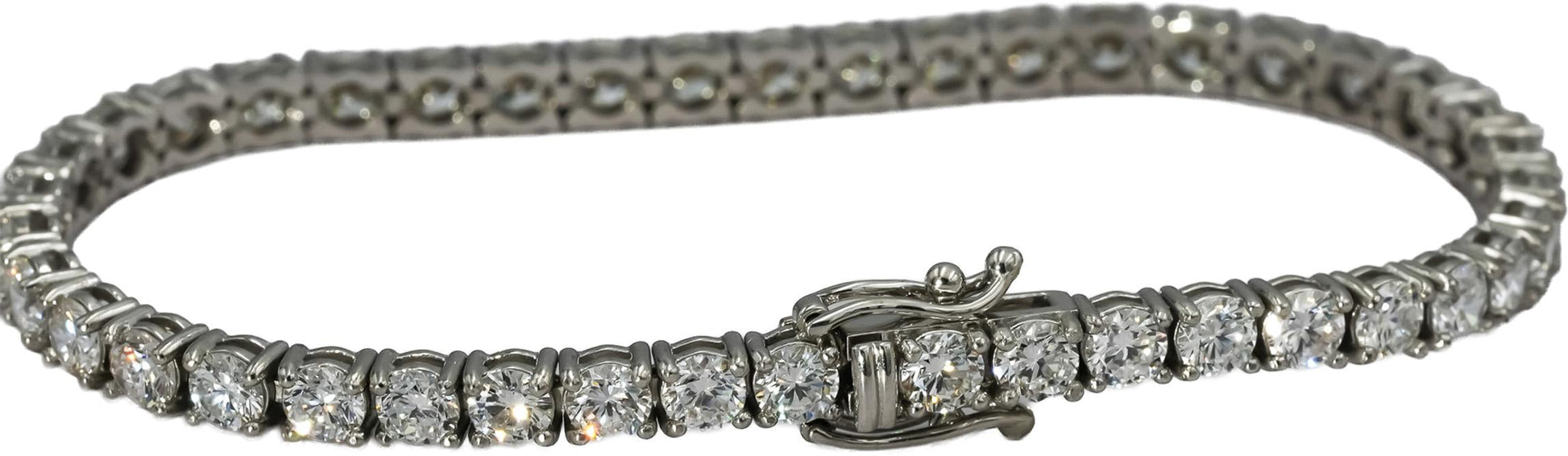 14k White Gold VS Round Lab-Grown Diamond Tennis Bracelet 8.94CT