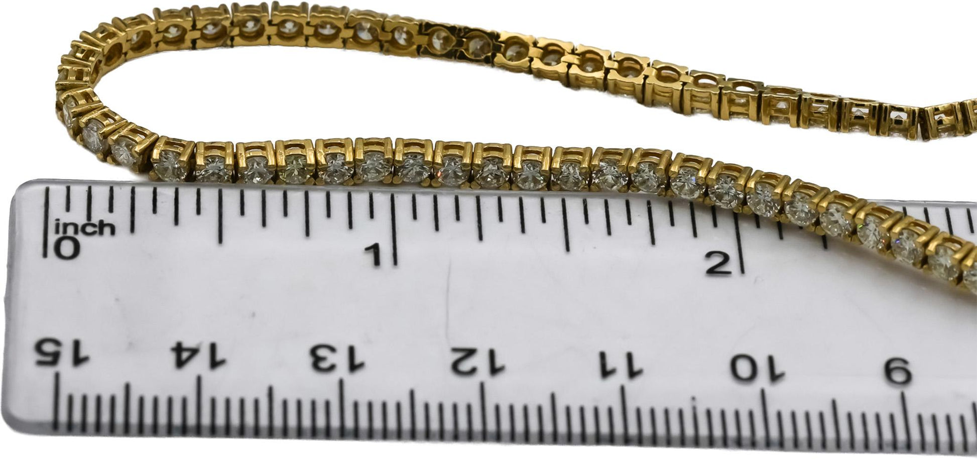 14k Yellow Gold Round Diamond Tennis Necklace 8.62CT
