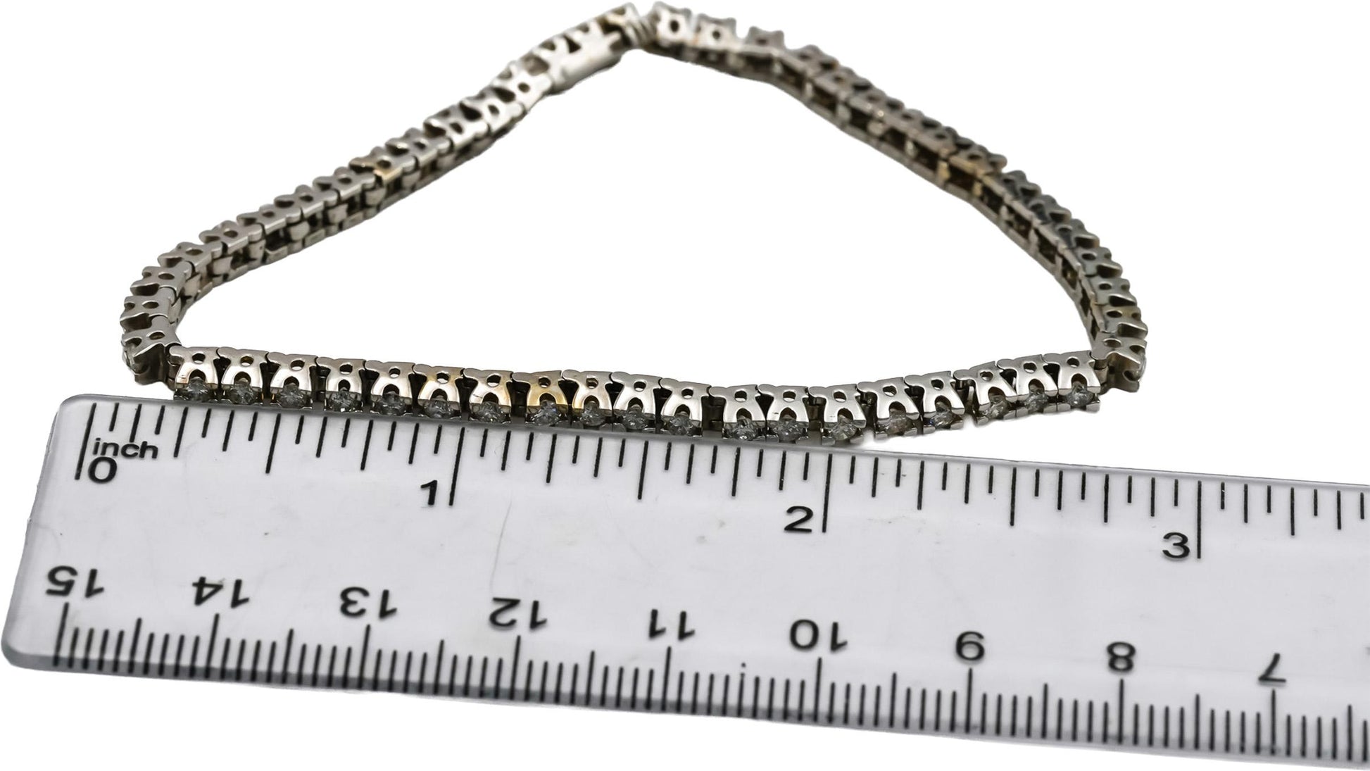 14k White Gold Round Diamond Tennis Bracelet 2.05CT