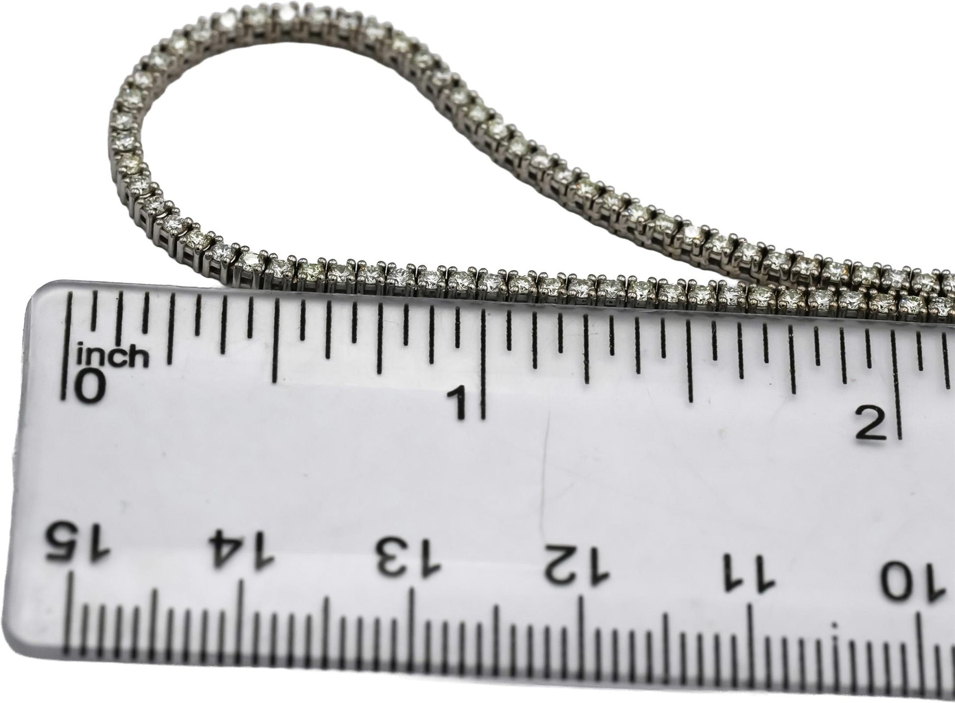 14k White Gold VS Round Diamond Tennis Necklace 3.55CT