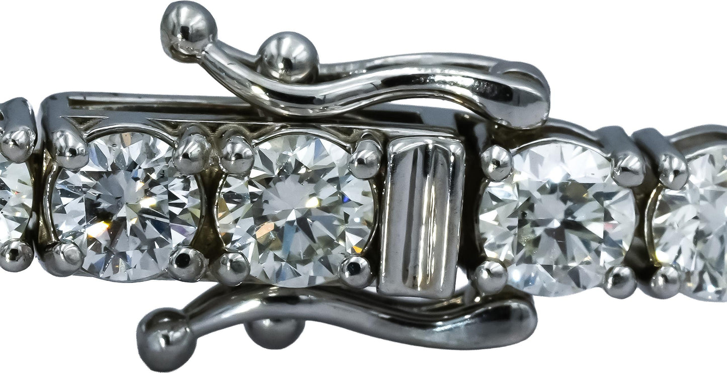 14k White Gold VS Round Diamond Tennis Bracelet 10.51CT