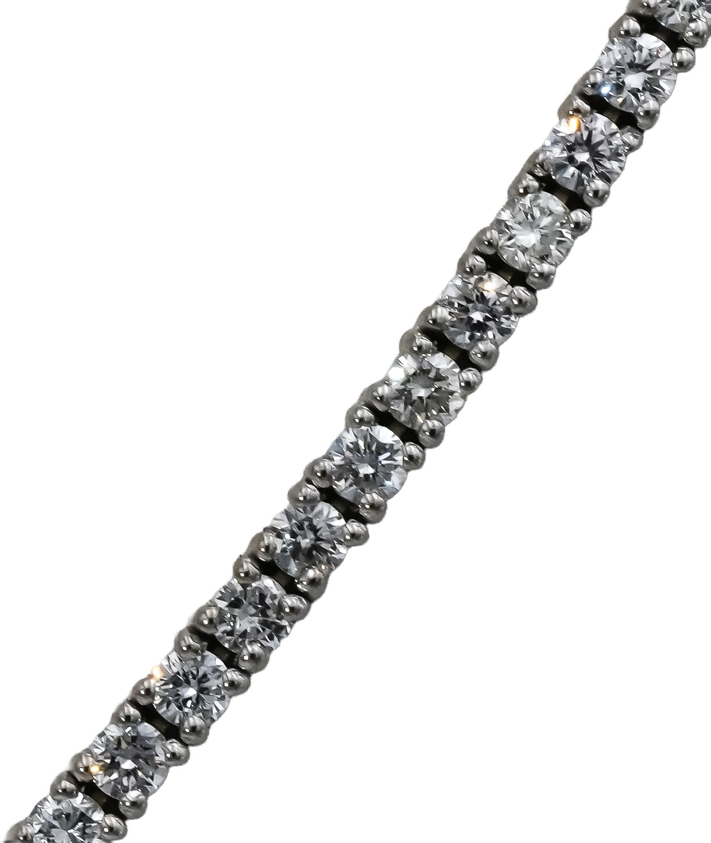 14k White Gold VS Round Diamond Tennis Necklace 5.45CT 217 Pieces