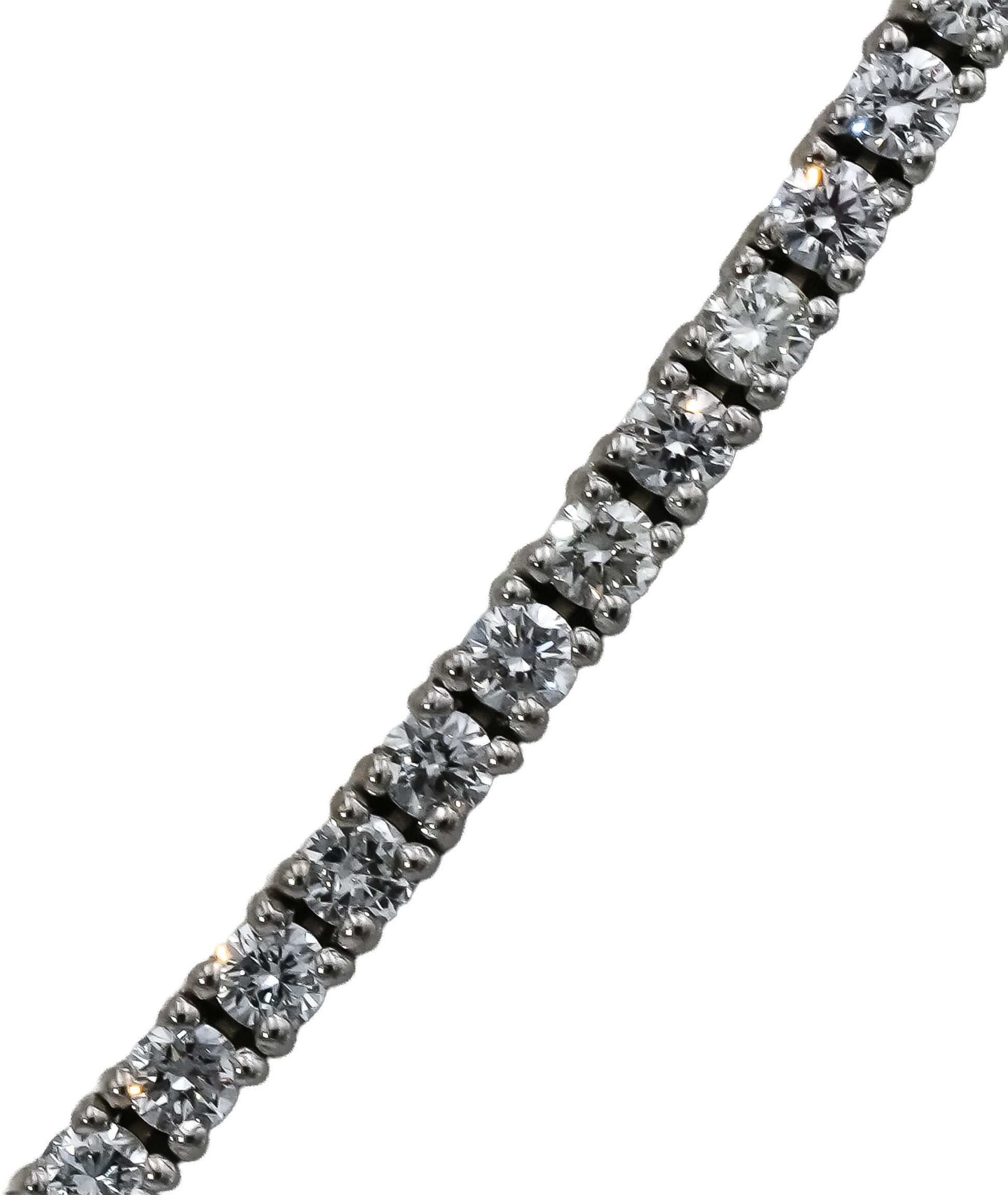 14k White Gold VS Round Diamond Tennis Necklace 5.45CT 217 Pieces