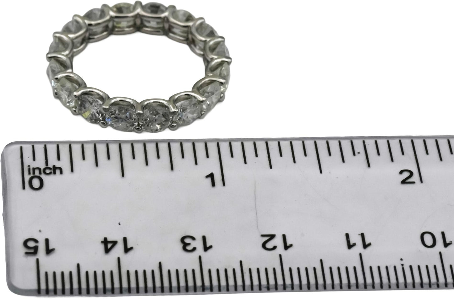 14k White Gold Round Diamond Eternity Band Ring 5.13CT Size 7.25
