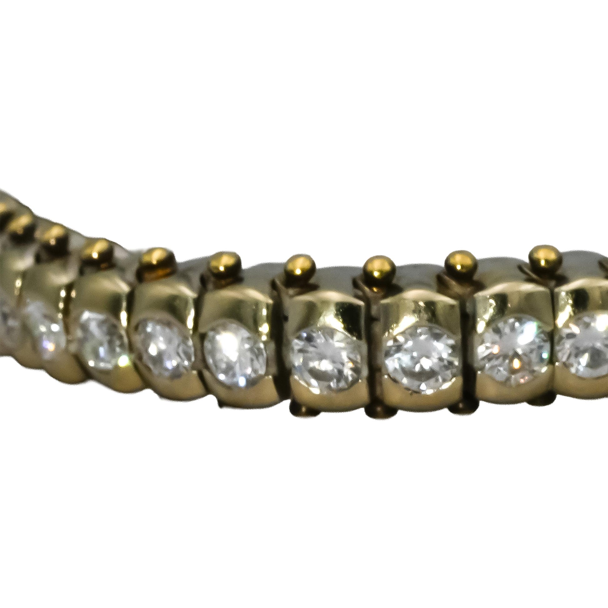 18k White Yellow Gold VS Round Half Bezel Set Diamond Tennis Bracelet 5.0CT