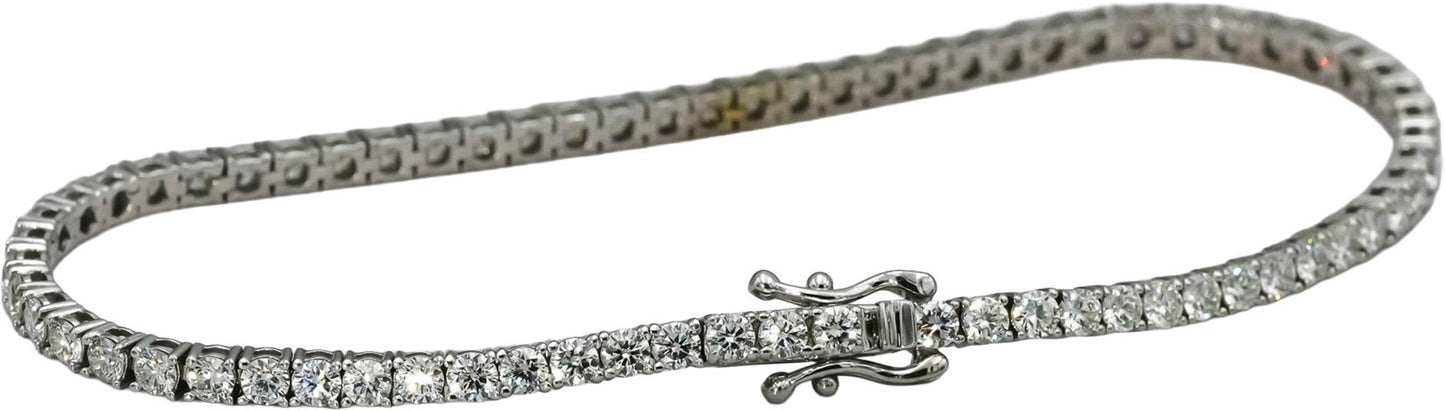 14k White Gold VS Round Diamond Tennis Bracelet 3.65CT