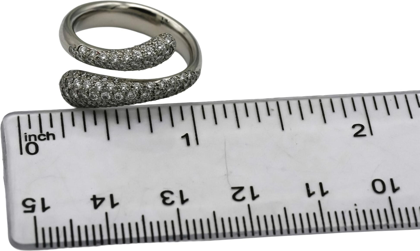 TIFFANY & CO. Platinum Elsa Peretti Diamond Wrap Ring 0.60CT Size 6