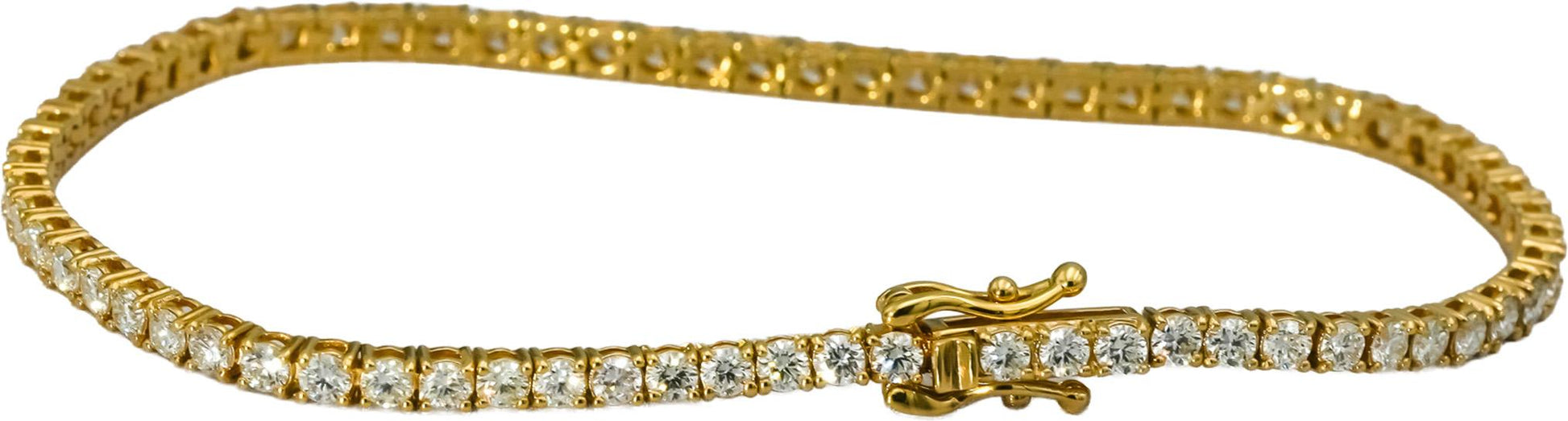 14k Yellow Gold VS Round Cut Natural Diamond Tennis Bracelet 3.08CT