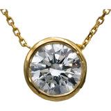 14k Yellow Gold VS Round Lab-Grown Diamond Solitaire Pendant Necklace 2.03CT