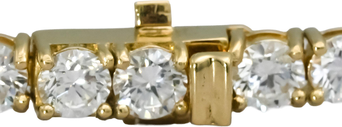 14k Yellow Gold VS Round Lab-Grown Diamond Tennis Bracelet 10.40CT