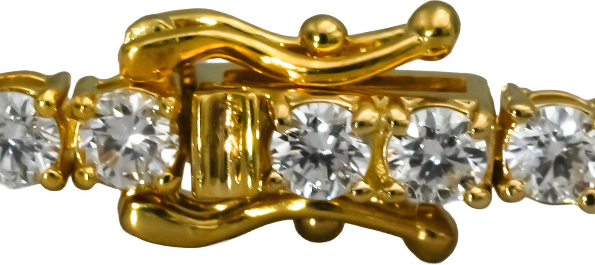 14k Yellow Gold VS Round Lab-Grown Diamond Tennis Bracelet 4.40CT