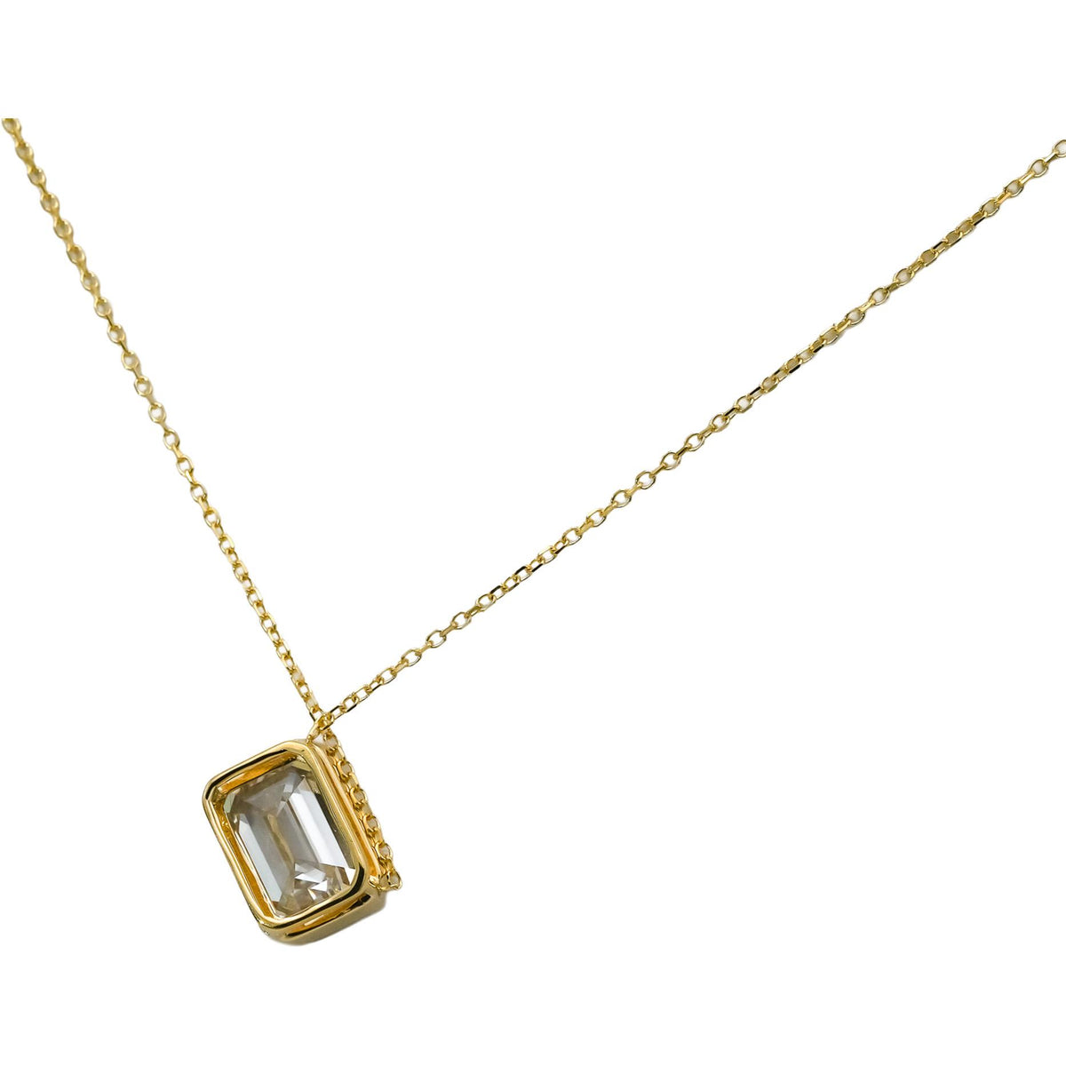 IGI 14k Yellow Gold VS1/G Emerald Cut Lab-Grown Diamond Pendant Necklace 2.59CT