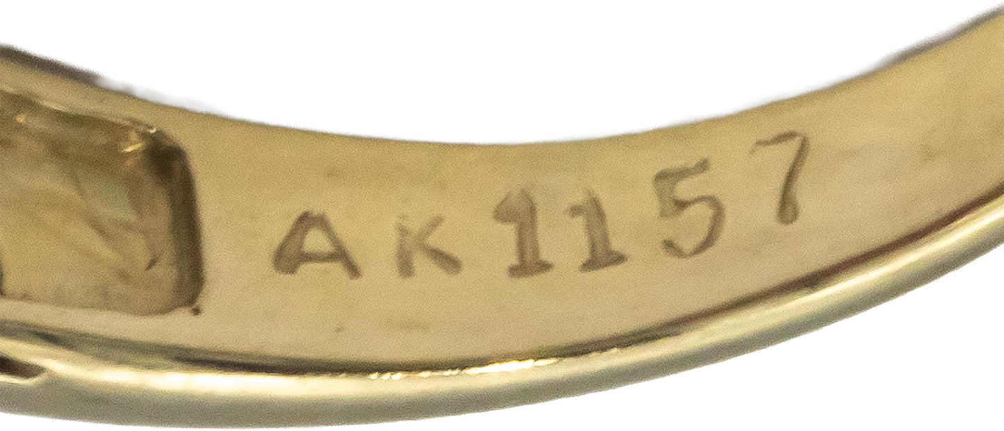 KALATI Designer 14k White & Yellow Gold 0.68CT Diamond and Ruby Ring Size 7.25