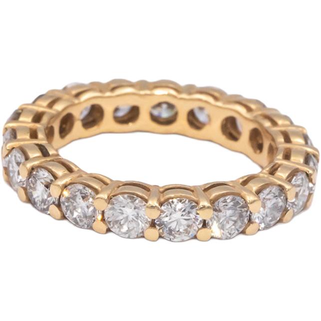 18k Yellow Gold Round Diamond Eternity Band Ring 2.73CT Size 5.5