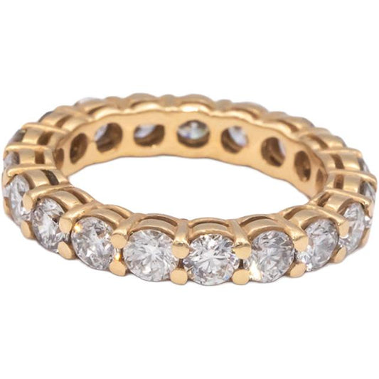 18k Yellow Gold Round Diamond Eternity Band Ring 2.73CT Size 5.5