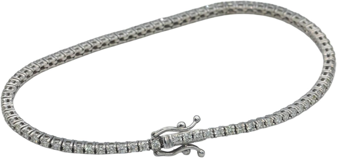 18k White Gold Jewelry 2.08CT Round Cut Diamond Tennis Bracelet