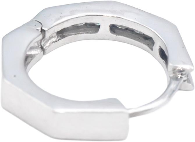 10k White Gold 0.25CT Round Cut Diamond Huggie Hoop Earrings