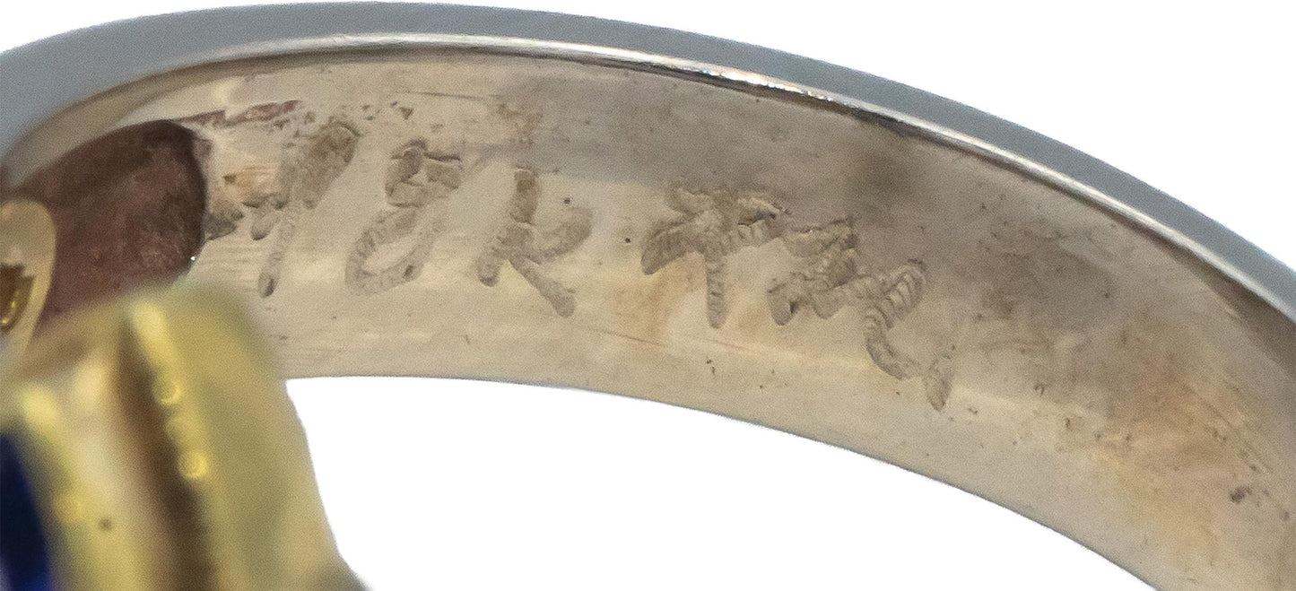 18k & 14k Yellow and White Gold 0.60CT Diamond and Tanzanite Ring Size 6.5