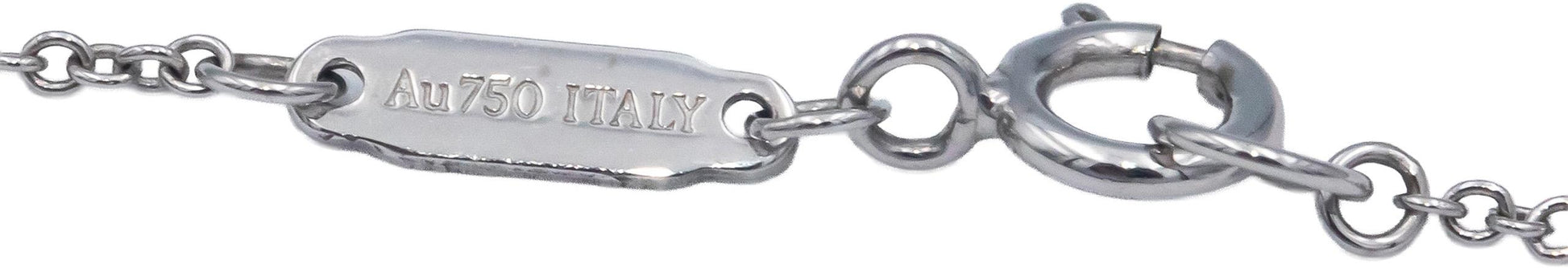 TIFFANY & CO. 18k White Gold 0.15CT Diamond T Circle Pendant Necklace $4800