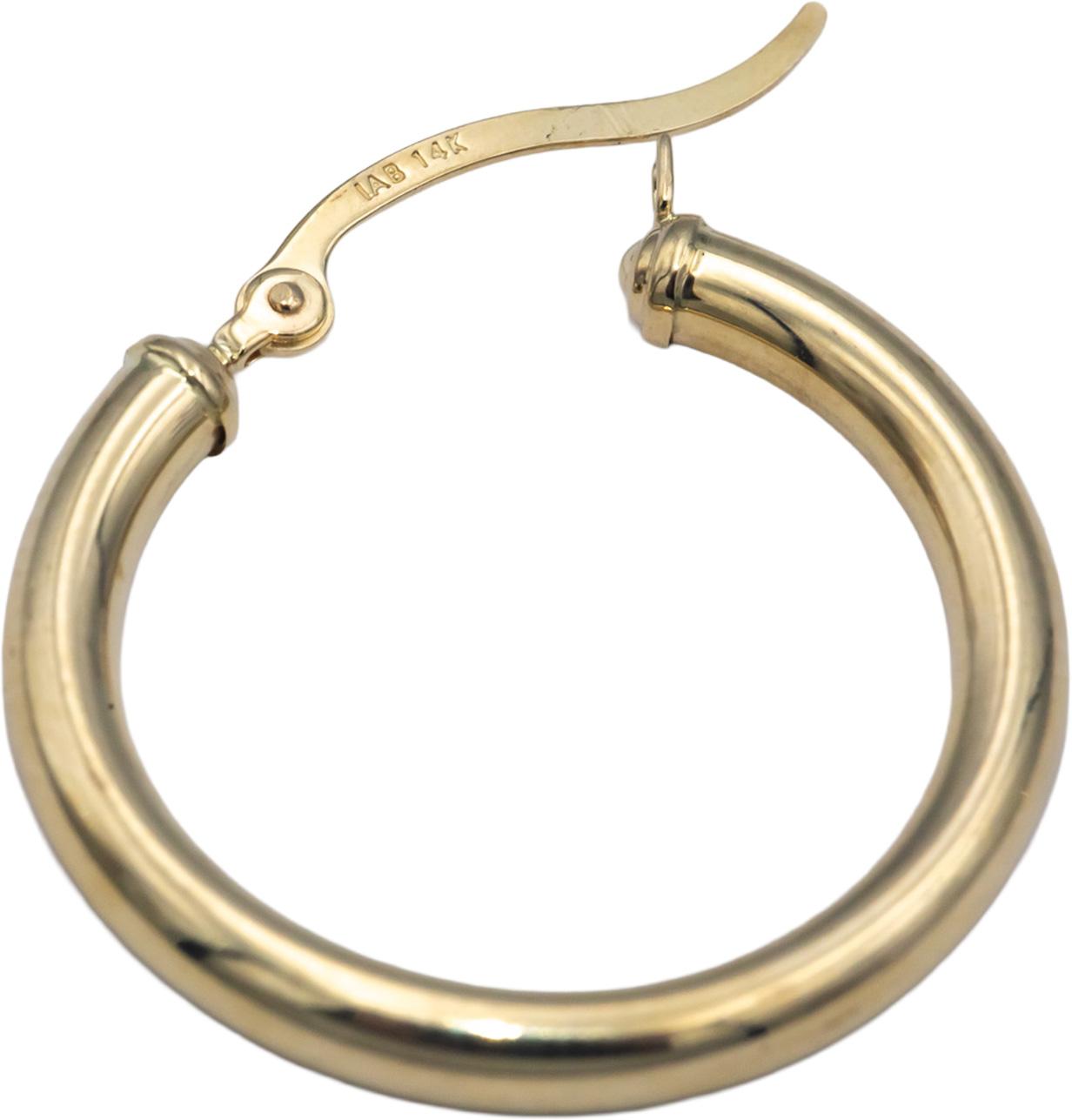 14k Yellow Gold Jewelry 25mm Diameter Hoop Earrings