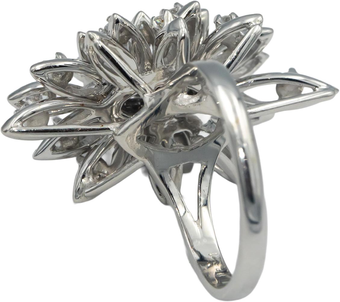 Vintage Antique 14k White Gold 1.0CT VS Single Cut Diamond Cocktail Ring Size 9