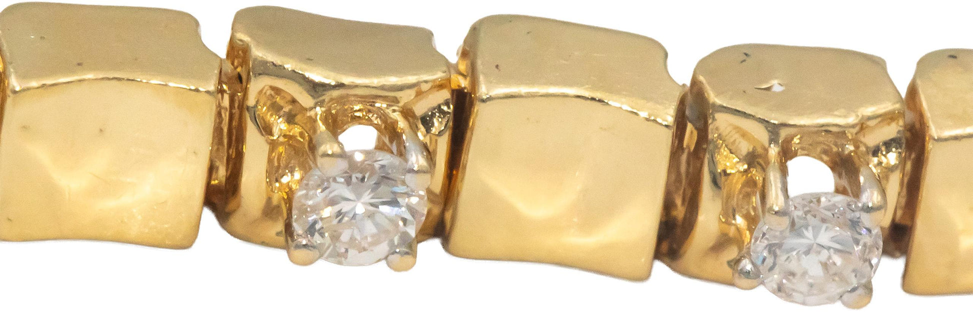 14k Yellow Gold Jewelry 1.0CT Round Cut Diamond Fancy Link Bracelet