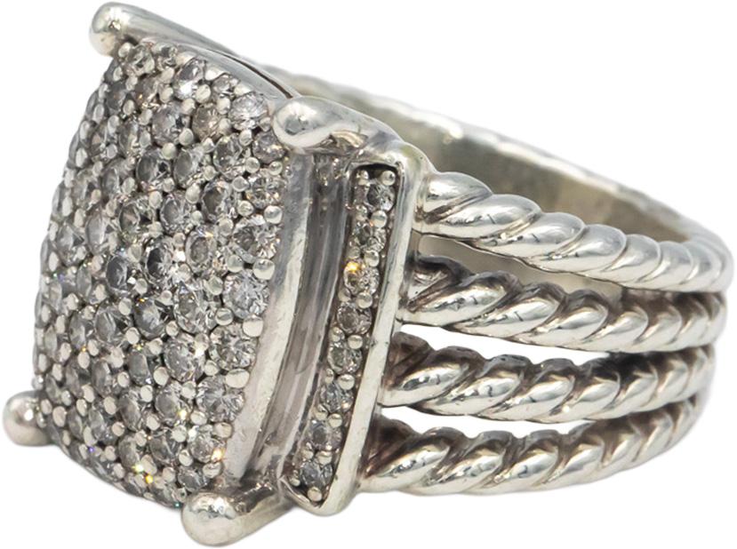 DAVID YURMAN VS Diamond Sterling Silver Wheaton Ring 1.0CT Size 6 $2950 Retail
