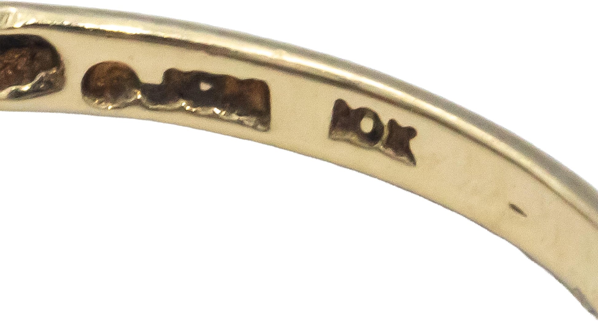 10k Yellow Gold Oval Cut Blue Sapphire Ring w/ Diamond Accents 0.40CT Size 6.75