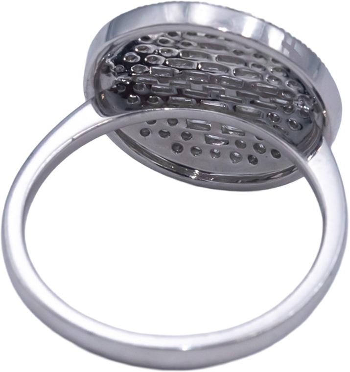 14k White Gold VS Baguette & Round Diamond Cluster Cocktail Ring .75CT Size 6.75