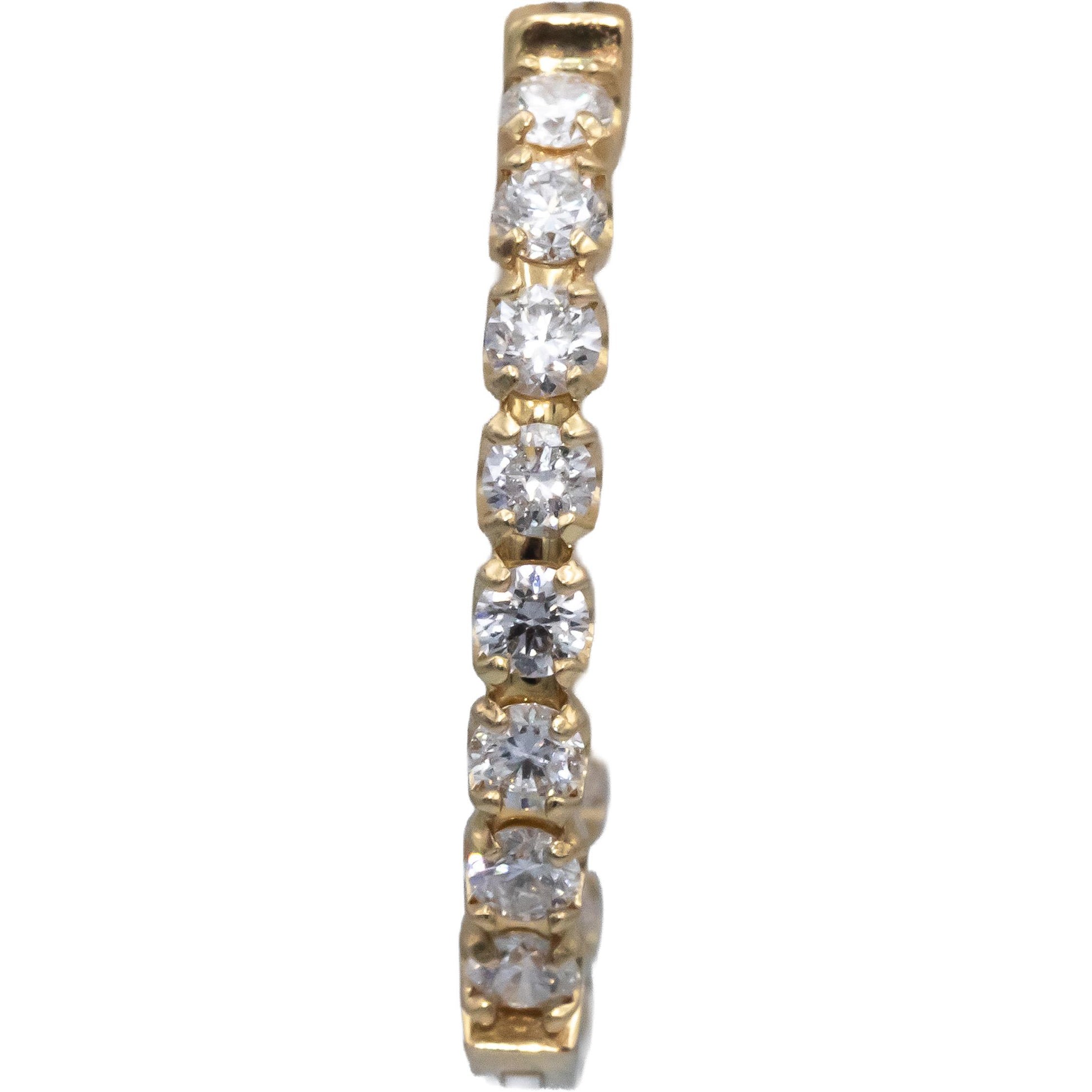 14k Yellow Gold Lab-Grown VS Round Diamond Inside Out Hoop Earrings 1.0CT