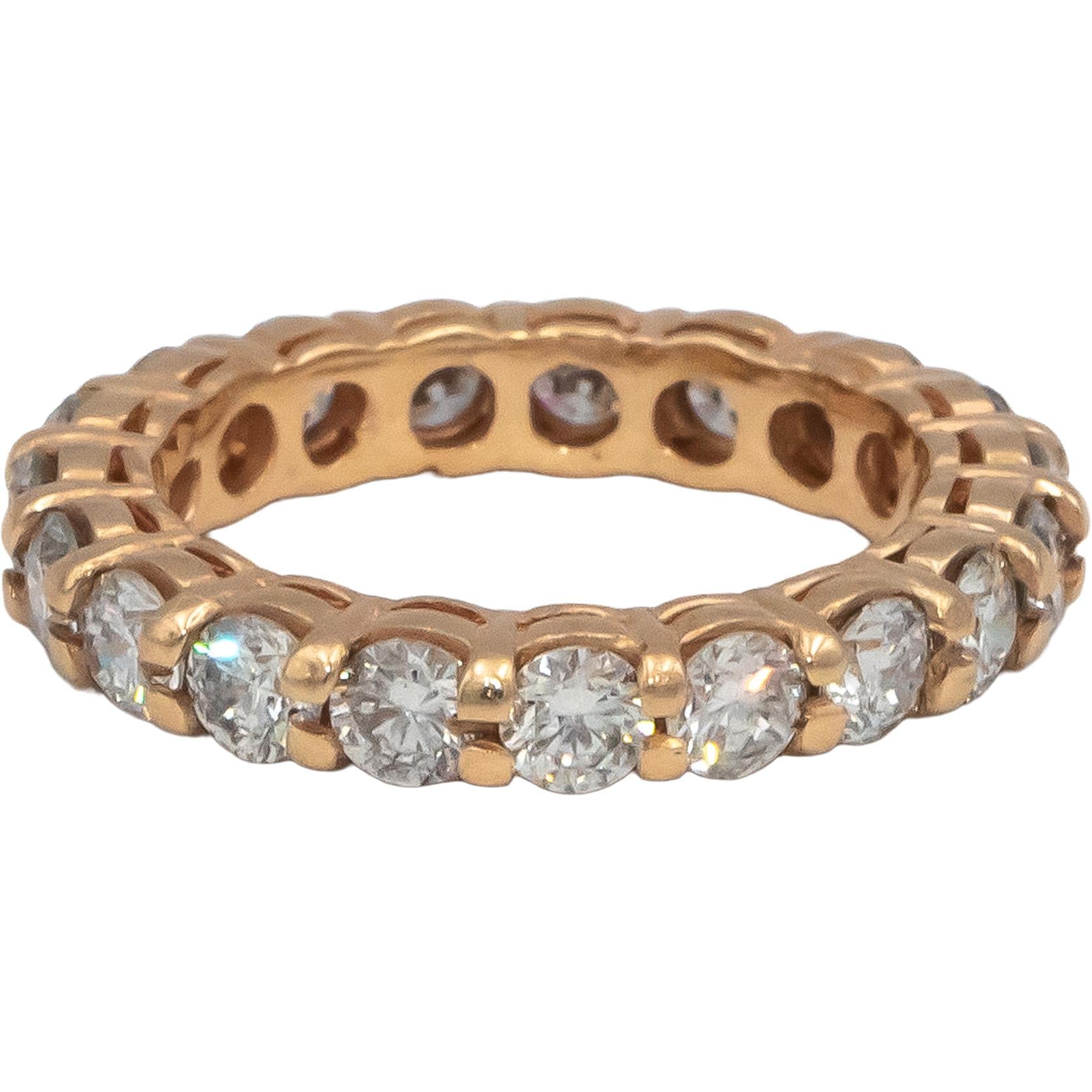 14k Rose Gold Round Diamond Eternity Band Ring 2.67CT Size 5.5