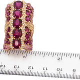 WENDY YUE 18k Rose Gold Diamond Rubellite & Pink Sapphire Cocktail Ring 14.75CT